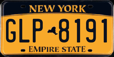 NY license plate GLP8191
