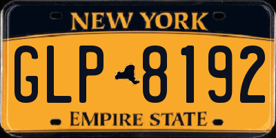 NY license plate GLP8192