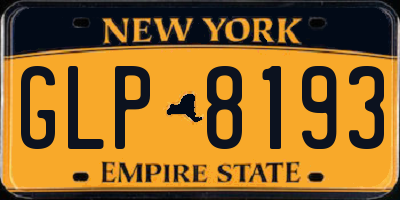 NY license plate GLP8193