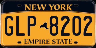 NY license plate GLP8202