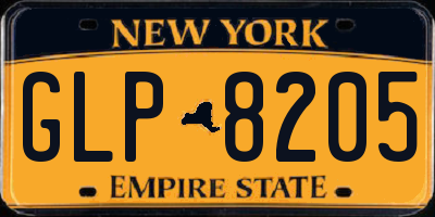 NY license plate GLP8205