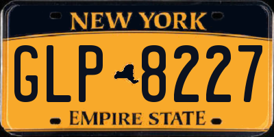 NY license plate GLP8227