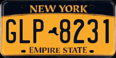 NY license plate GLP8231