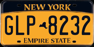 NY license plate GLP8232