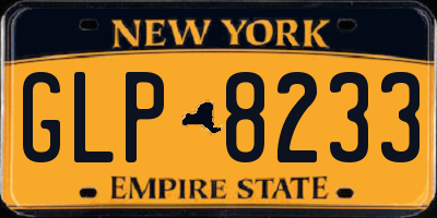 NY license plate GLP8233