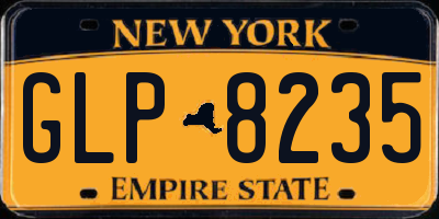 NY license plate GLP8235