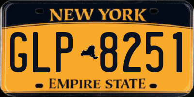 NY license plate GLP8251