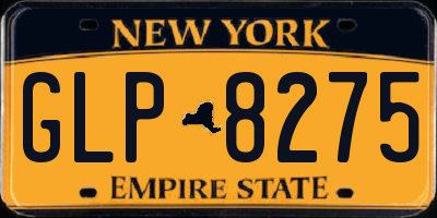 NY license plate GLP8275