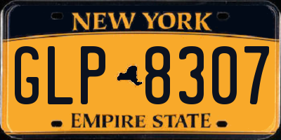 NY license plate GLP8307