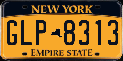NY license plate GLP8313