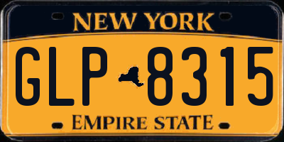 NY license plate GLP8315