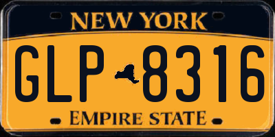 NY license plate GLP8316