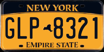 NY license plate GLP8321