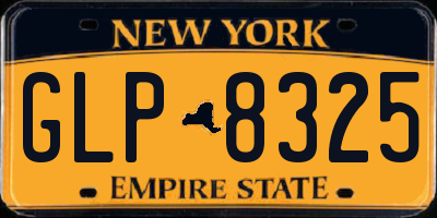 NY license plate GLP8325