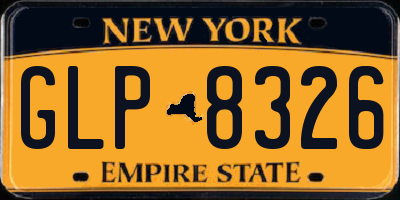NY license plate GLP8326