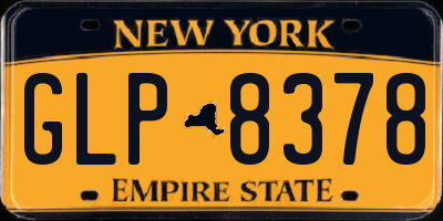 NY license plate GLP8378