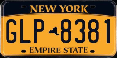 NY license plate GLP8381