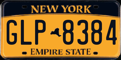NY license plate GLP8384