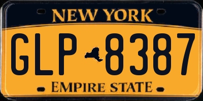 NY license plate GLP8387