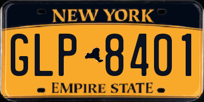 NY license plate GLP8401