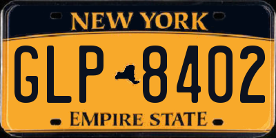 NY license plate GLP8402