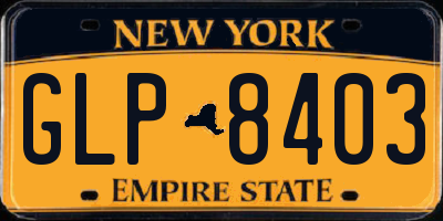 NY license plate GLP8403