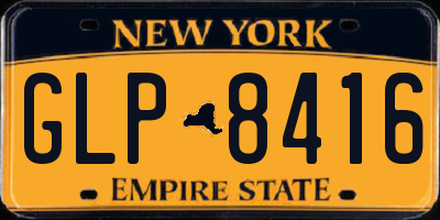 NY license plate GLP8416