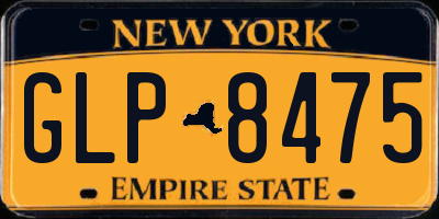 NY license plate GLP8475