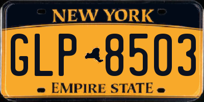 NY license plate GLP8503
