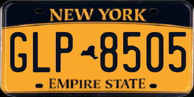 NY license plate GLP8505