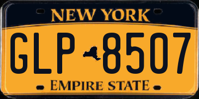 NY license plate GLP8507