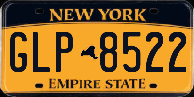 NY license plate GLP8522