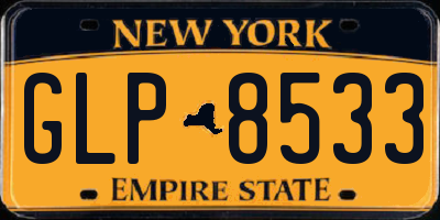 NY license plate GLP8533