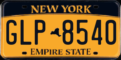NY license plate GLP8540