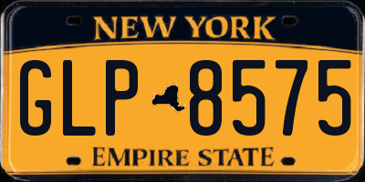 NY license plate GLP8575