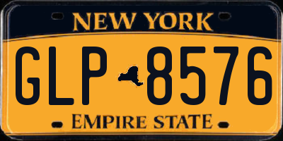 NY license plate GLP8576