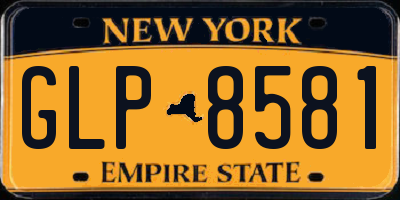 NY license plate GLP8581