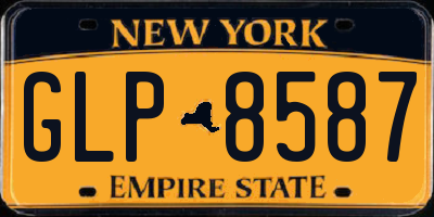 NY license plate GLP8587