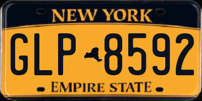 NY license plate GLP8592