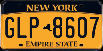 NY license plate GLP8607