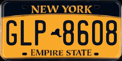 NY license plate GLP8608