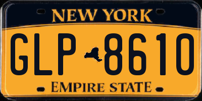 NY license plate GLP8610