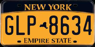 NY license plate GLP8634