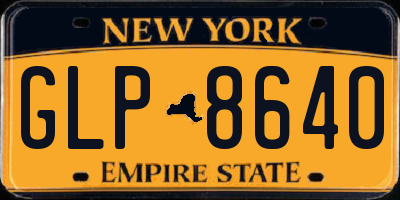 NY license plate GLP8640