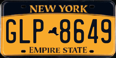 NY license plate GLP8649