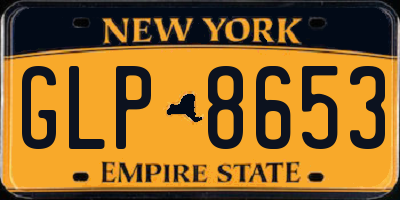 NY license plate GLP8653