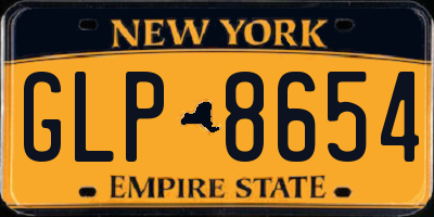 NY license plate GLP8654