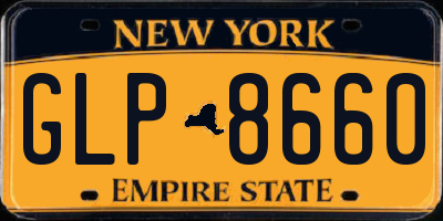 NY license plate GLP8660