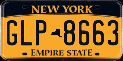 NY license plate GLP8663