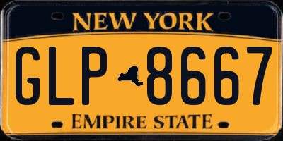 NY license plate GLP8667